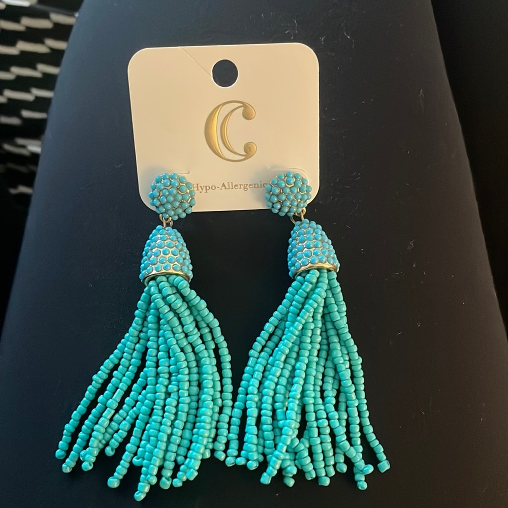 Beaded tassel earrings